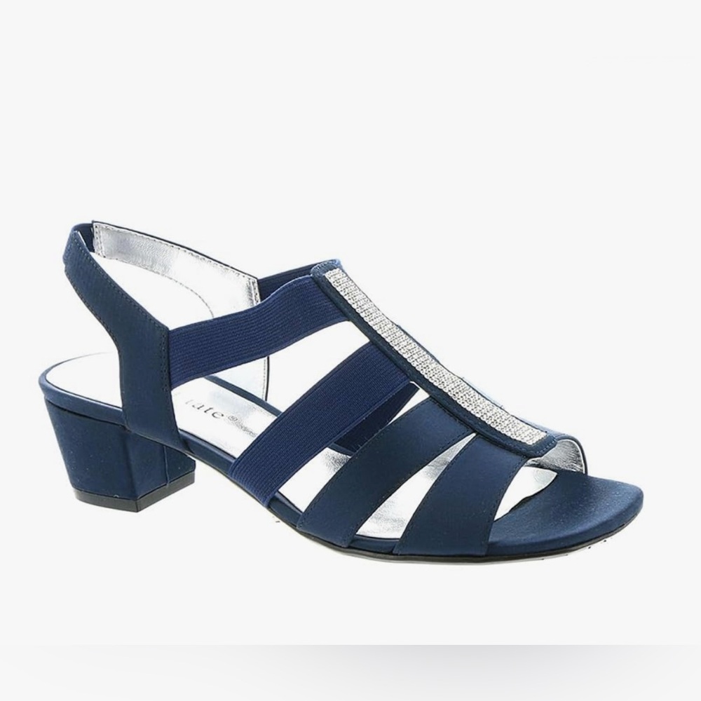 David Tate Womens Eve Satin Embellished Slingback Sandals